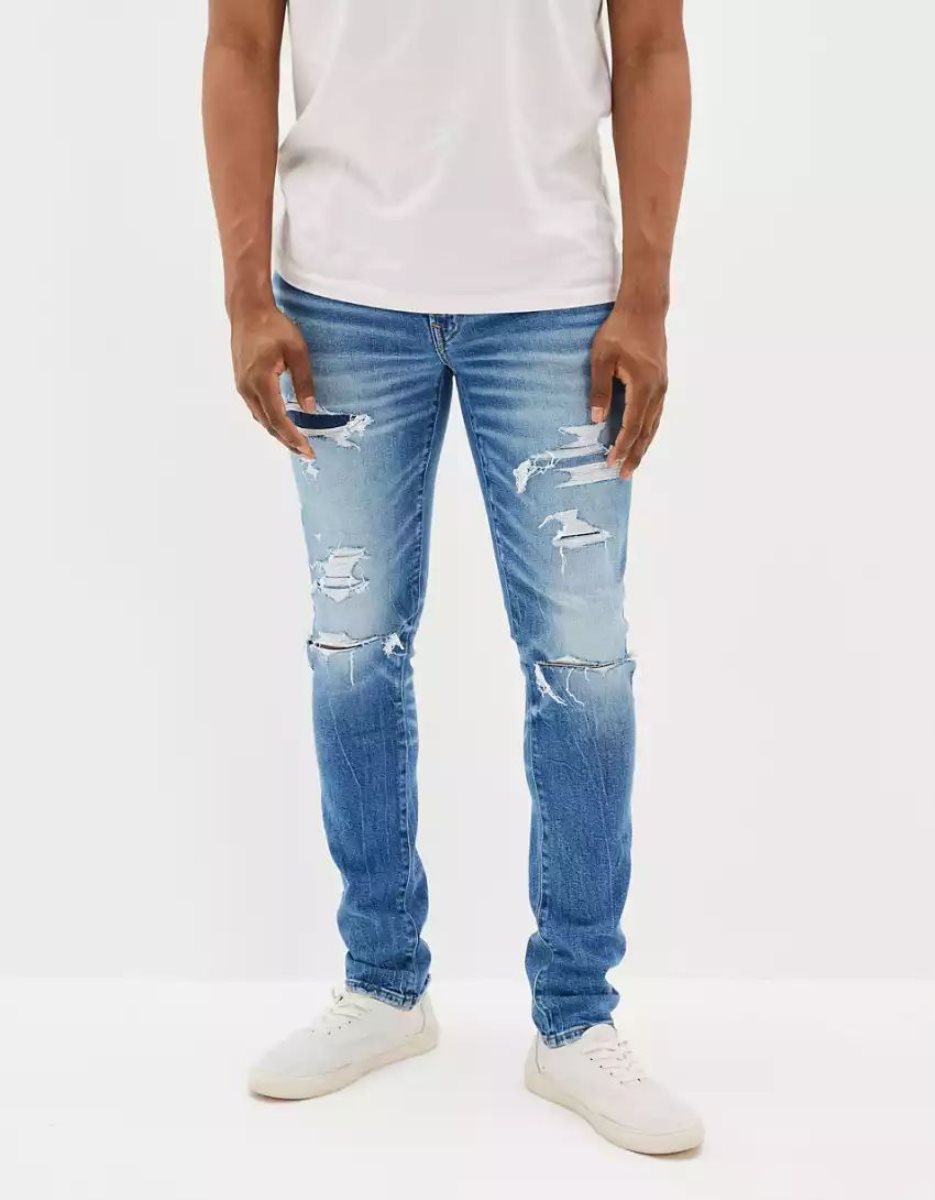 Jean American Eagle AE AirFlexPatched Slim Multicolore Homme | EJP-93517967